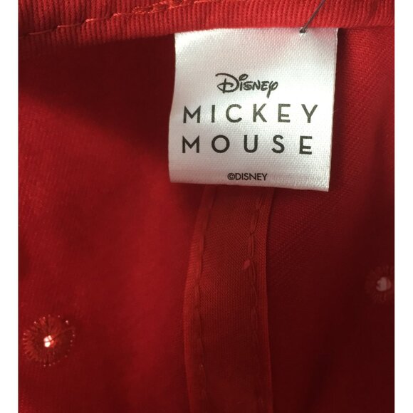 Disney Mickey Mouse Classic Embroidered Baseball Cap Red Adjustable NWT - Picture 3 of 7